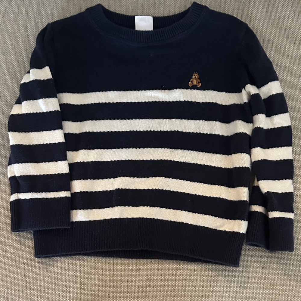 GAP Kids Navy and Cream Striped Sweater